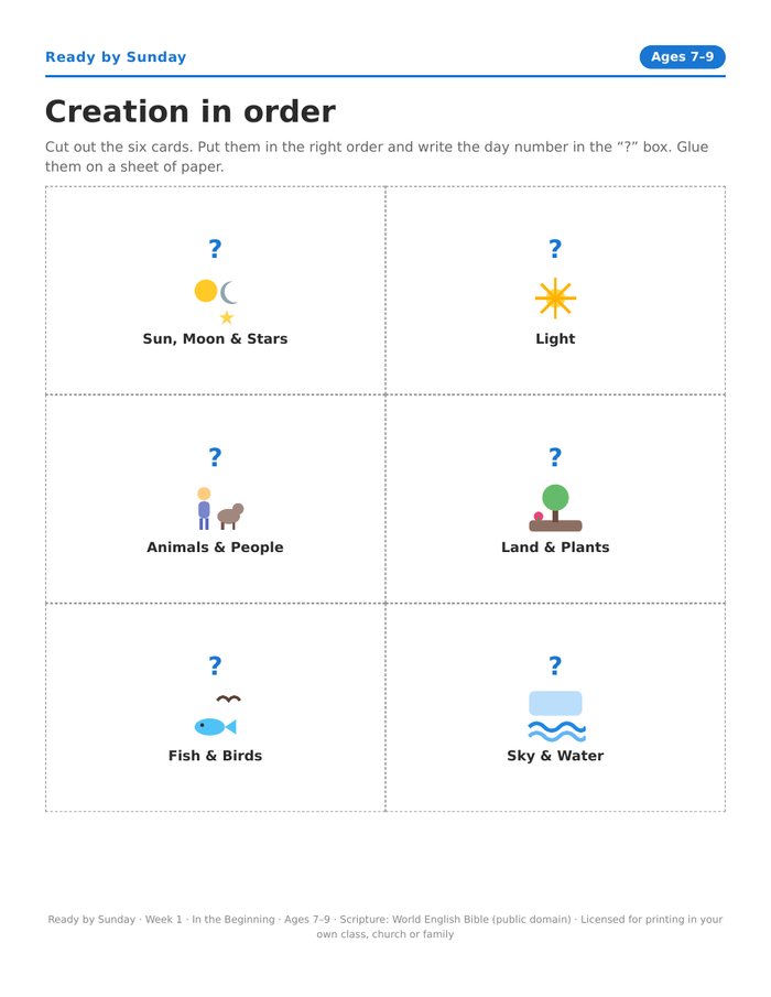 Activity page for ages 7 to 9
